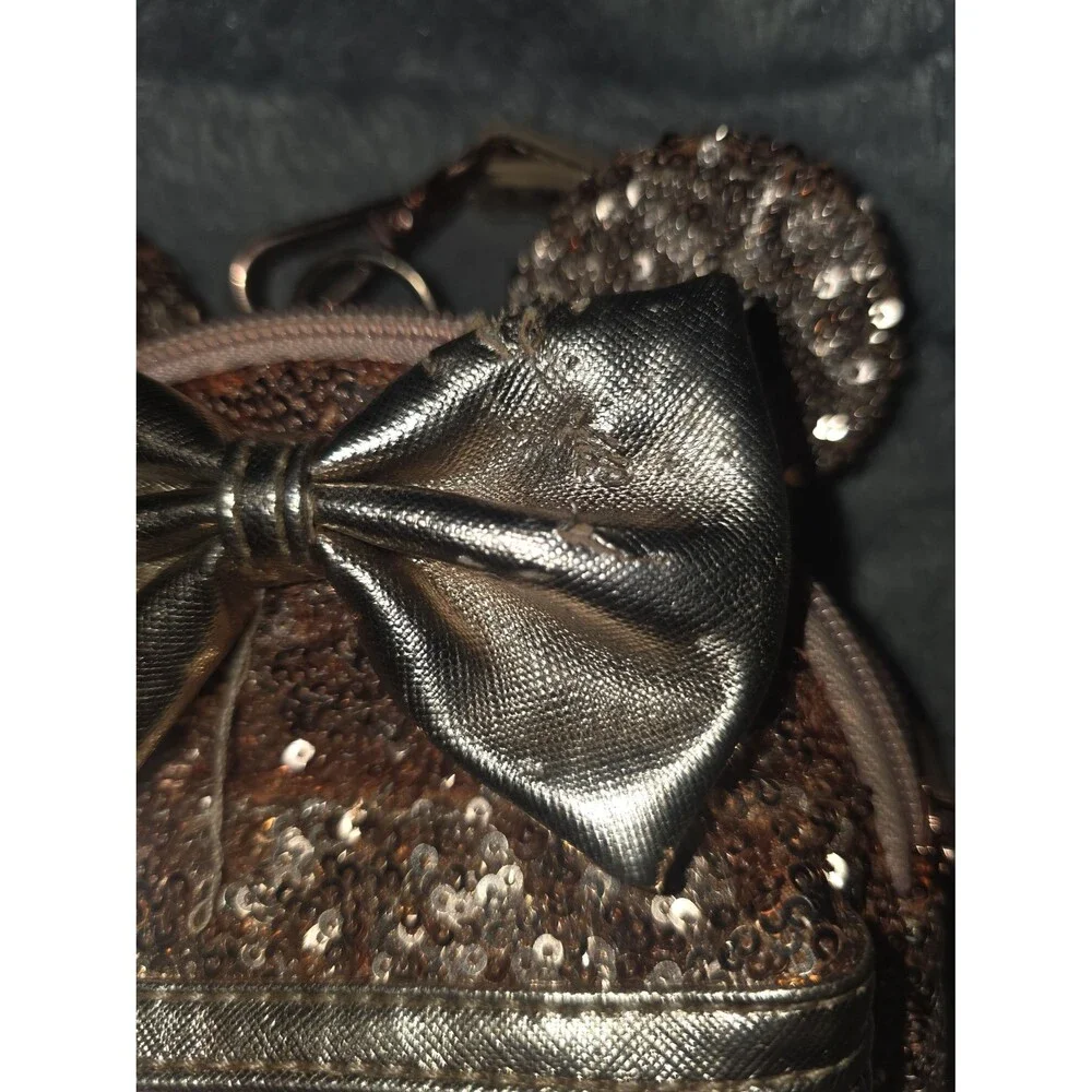 Loungefly Disney parks rose gold sequin belt bag mini backpack bookbag purse bag